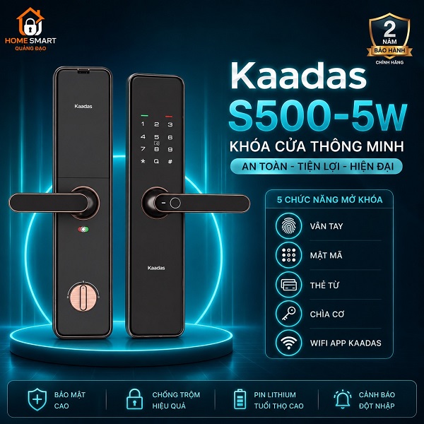 Khoá cửa thông minh vân tay Kaadas S500-5W