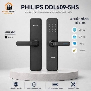 Khóa Cửa Thông Minh Vân Tay PHILIPS DDL609-5HS