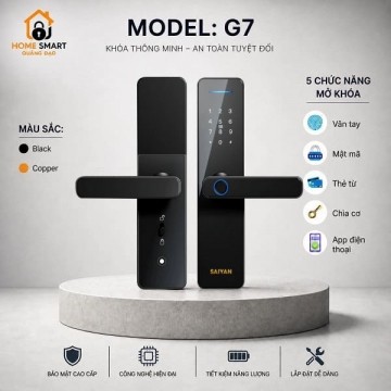 Khóa Cửa Thông Minh Vân Tay SAIYAN G7