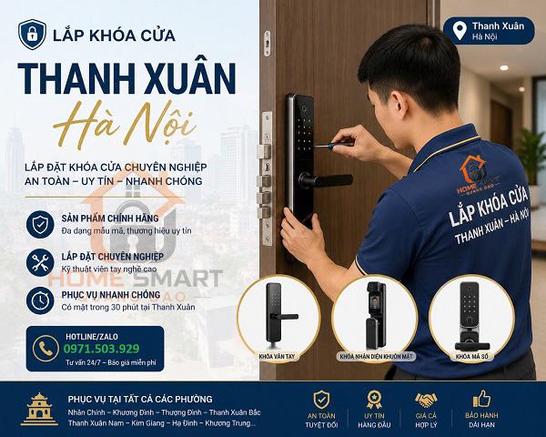 lắp khoá cửa tại Thanh Xuân Hà Nội giá tốt
