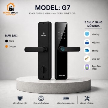 Khóa Cửa Thông Minh Vân Tay SAIYAN G7