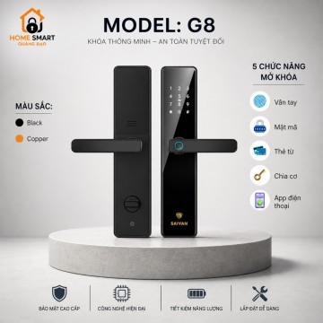 Khóa Cửa Thông Minh Vân Tay Saiyan G8