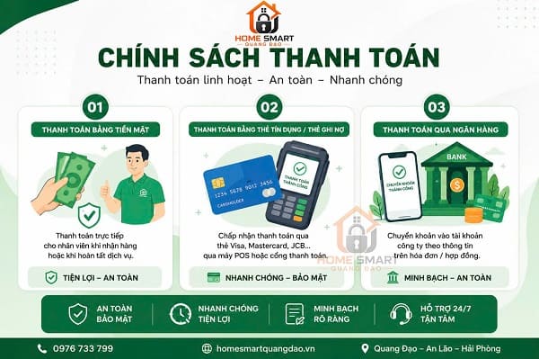 Chính sách thanh toán Home Smart Quang Đạo