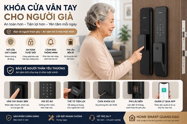 Khoá cửa vân tay cho người già