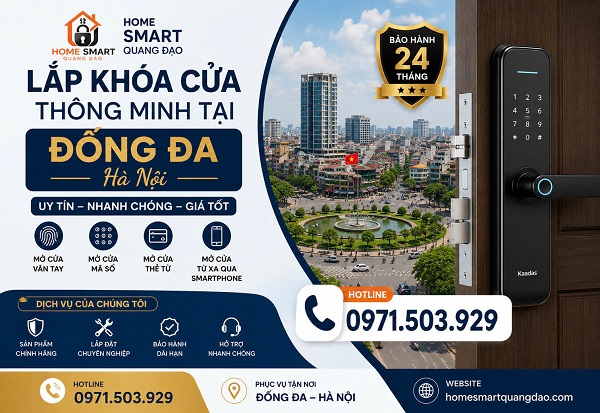 Lắp khoá cửa vân tay tại quận Đống Đa Hà Nội