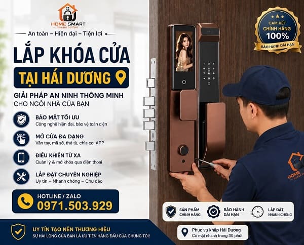 Lắp khoá cửa thông minh tại Hải Dương