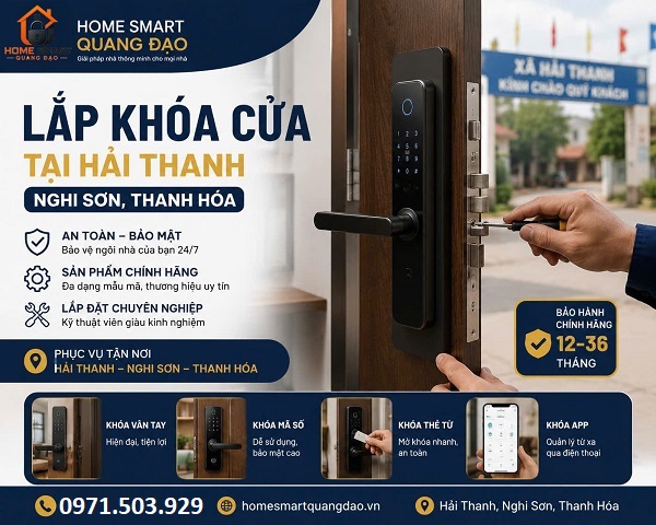 Lắp khoá cửa thông minh tại Nghi Sơn, Thanh Hoá
