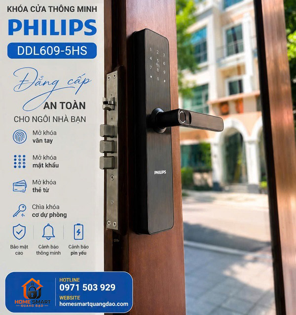 Lắp khoá cửa thông minh DDL609 - 5HS tại Vinhomes Ocean Park 2