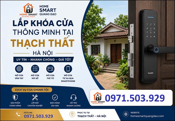 Lắp khoá cửa thông minh vân tay tại Thạch Thất - Hà Nội
