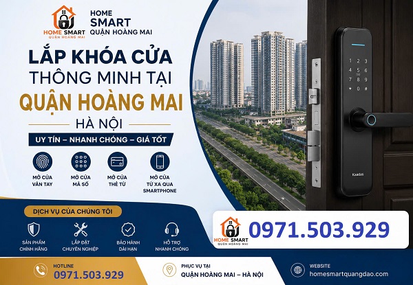 Lắp khoá cửa vân tay tại Quận Hoàng Mai giá tốt
