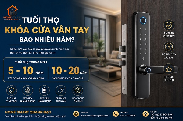 Tuổi thọ của khoá cửa vân tay